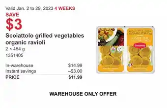 Costco Scoiattolo grilled vegetables organic ravioli offer
