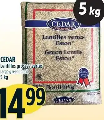 Marché Adonis Cedar Large Green Lentils 5 kg offer