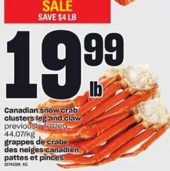 Independent Grocer Canadian snow crab clusters leg and claw offer