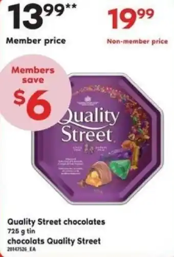 Independent Grocer Quality street chocolates 725g member offer