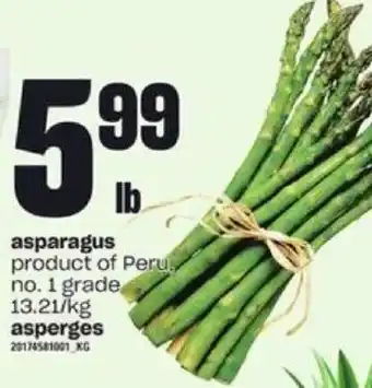 Independent Grocer Asparagus product of Peru offer