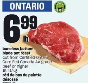 Independent Grocer boneless bottom blade pot roast offer