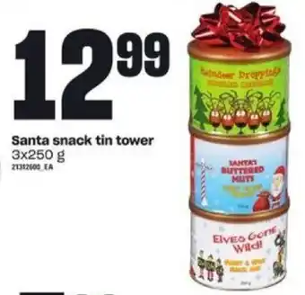 Independent Grocer Santa snack tin tower 3x250g offer