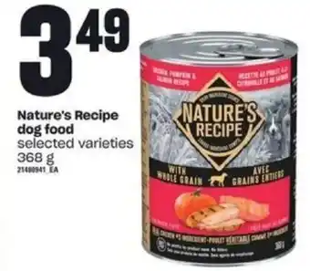 Independent Grocer Nature's recipe dog food 368g offer