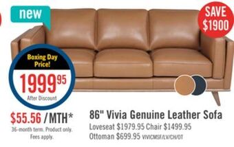 The Brick Vivia top-grain genuine leather sofa - caramel offer