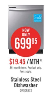 The Brick Samsung digital touch control 55 dba dishwasher - dw80r2031us/aa offer