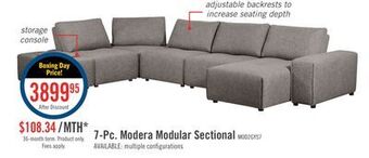 The Brick Modera 7-piece linen-look fabric modular sectional with 1 console - grey offer