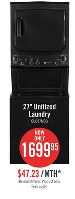 The Brick Ge unitized spacemaker washer and electric dryer combination – gud37esmmdg offer