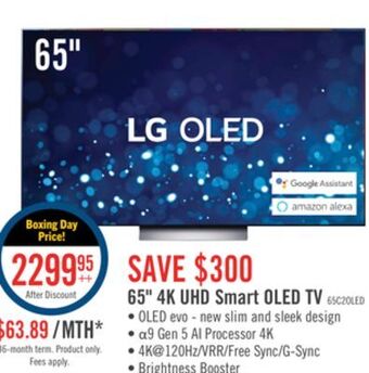 The Brick Lg 65" c2 series oled 4k uhd smart webos tv - oled65c2pua.acc offer