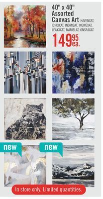 The Brick 40" x 40" assorted canvas art offer