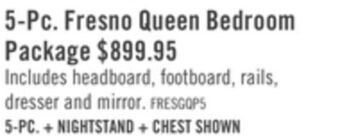 The Brick Fresno 5-piece queen platform bedroom package offer