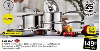 Stokes Palermo 7-pc 18/10 stainless steel cookware set offer