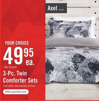 The Brick Axel 3-piece twin comforter set offer
