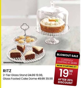 Stokes Ritz 2-tier glass stand offer