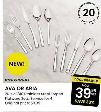 Stokes Ava or aria 20-pc 18/0 stainless steel forged offer