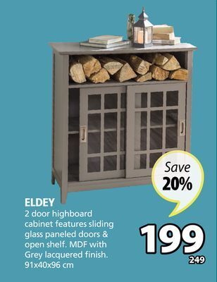 JYSK Eldey 2 door highboard cabinet offer