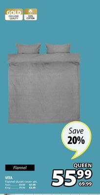 JYSK Vita flannel duvet cover set offer
