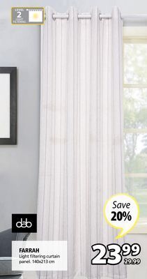 JYSK Farrah light filtering curtain panel offer