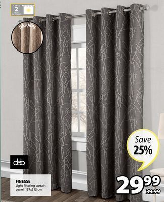 JYSK Finesse light filtering curtain panel offer