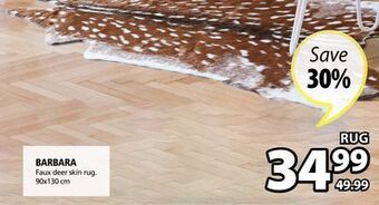 JYSK Barbara faux deer skin rug offer