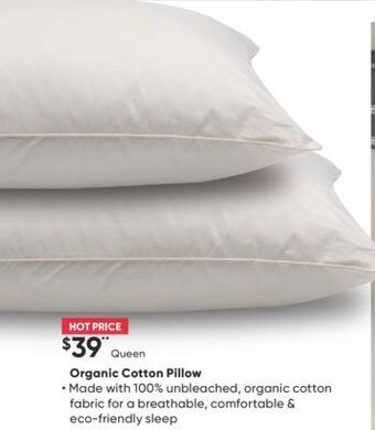 Sleep Country Organic cotton pillow offer
