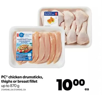 Real Canadian Superstore Pc chicken drumsticks, thighs or breast fillet offer