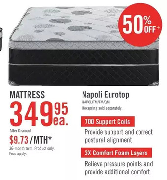 The Brick Springwall napoli eurotop twin mattress | full | queen offer