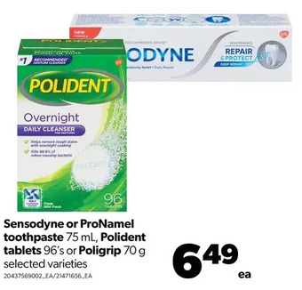 Real Canadian Superstore Sensodyne or pronamel toothpaste, polident tablets or poligrip offer