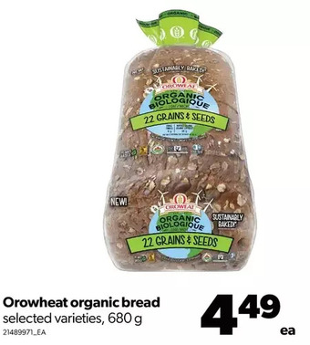 Real Canadian Superstore Orowheat organic bread offer