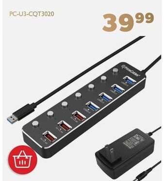 Shopper+ Independent sub-control usb3.0 hub with 4 usb 3.0 data ports + 3 fast charging ports - primecables offer