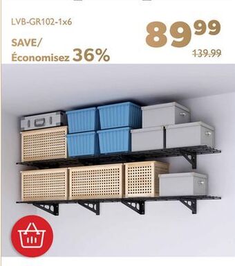 Shopper+ Wall shelf garage storage rack 2-pack, 12" * 72", black - livingbasics offer