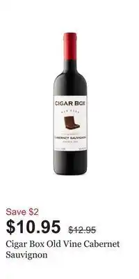 LCBO Cigar box old vine cabernet sauvignon offer
