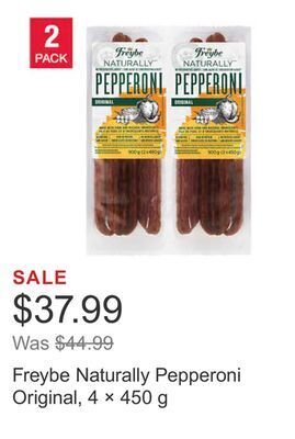 Costco Freybe naturally pepperoni original, 4 × 450 g offer