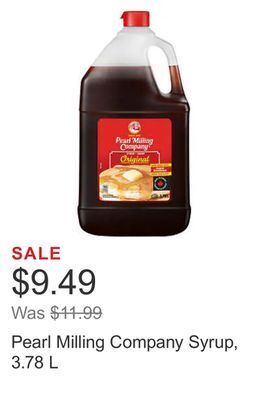 Costco Pearl milling company syrup, 3.78 l offer