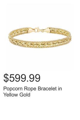 Costco Popcorn rope bracelet in yellow gold offer