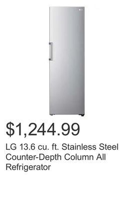 Costco Lg 13.6 cu. ft. stainless steel counter-depth column all refrigerator offer