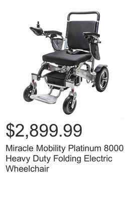 Costco Miracle mobility platinum 8000 heavy duty folding electric wheelchair offer