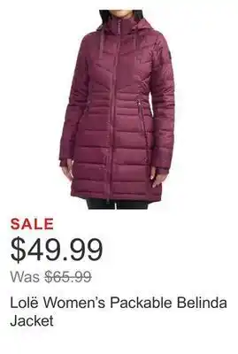 Costco Lolë women's packable belinda jacket offer