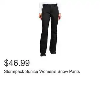 Costco Stormpack sunice women's snow pants offer