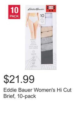 Costco Eddie bauer women's hi cut brief, 10-pack offer