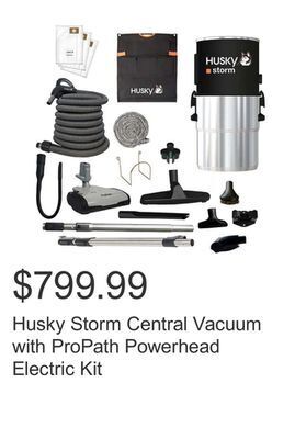 Costco Husky storm central vacuum with propath powerhead electric kit offer