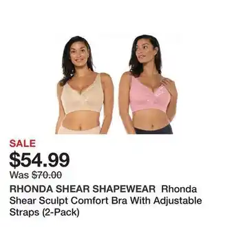 Rhonda shear sculpt comfort bra with adjustable straps (2-pack)