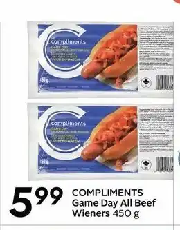 Safeway Compliments game day all beef wieners offer