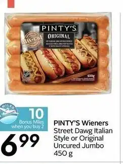 Safeway Pinty's wieners offer