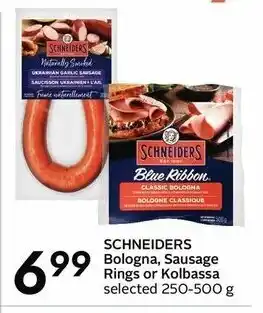 Safeway Schneiders bologna, sausage rings or kolbassa offer