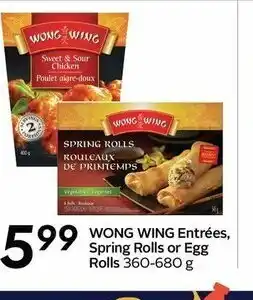 Safeway Wong wing entrées, spring rolls or egg rolls offer