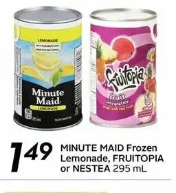 Safeway Minute maid frozen lemonade, fruitopia or nestea offer