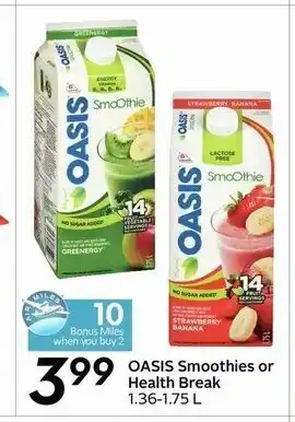 Safeway Oasis smoothies or health break offer