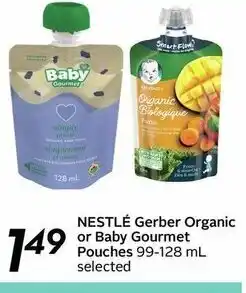 Nestlé gerber organic or baby gourmet pouches