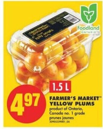 No Frills Farmer's market yellow plums offer